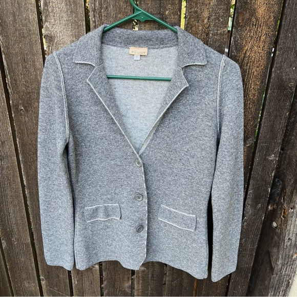 Nathalie Seaver Gray Cashmere Blend Button Down Sweater Blazer Cardigan Sz S(1) - Picture 8 of 13